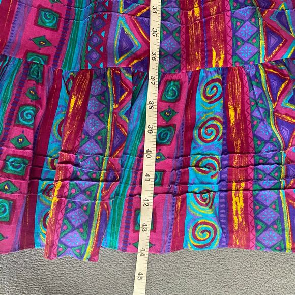 Vtg 80s 90s Two Potato Laguna Beach Artsy Midi Muumuu Dress Womens XS Cotton NOS - Picture 13 of 16